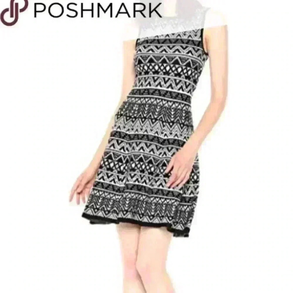 Altar’d State Rayon Black/white Sleeveless Knit A-Line Mini Dress Size S - Picture 1 of 16